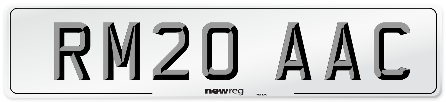 RM20 AAC Number Plate from New Reg
